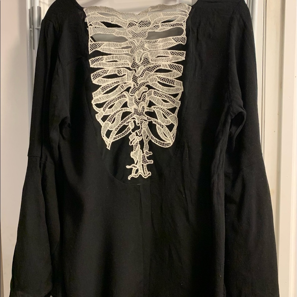 Womens Shirt with back Skeleton Spine Cut out